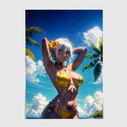 Постер Девушка в желтом купальнике