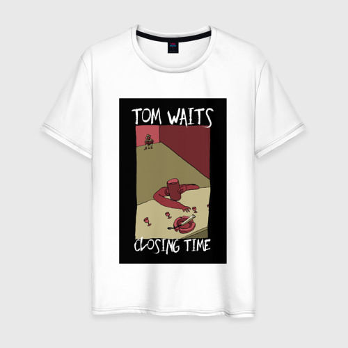 Мужская футболка из хлопка с принтом Tom Waits - Closing Time, вид спереди №1