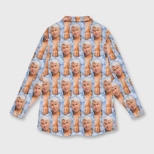 Женская рубашка oversize 3D Паттерн - Райан Гослинг, цвет белый - фото 2