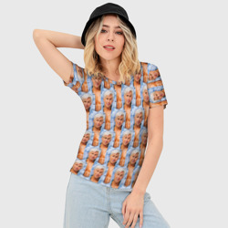 Женская футболка 3D Slim Паттерн - Райан Гослинг - фото 2