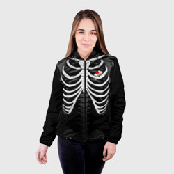Женская куртка 3D Скелет: ребра с кусочком торта с вишней - фото 2