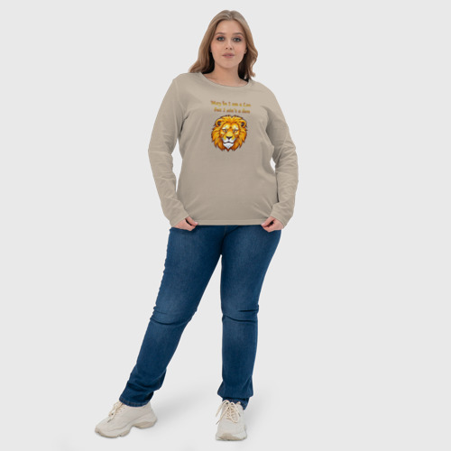 Женский лонгслив хлопок May be I am a Leo, цвет миндальный - фото 6