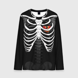 Мужской лонгслив 3D Скелет: ребра с разбитым сердцем