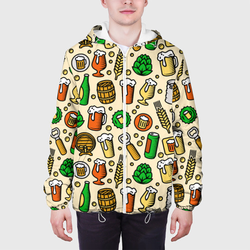 Мужская куртка 3D Пиво и аксессуары, цвет 3D печать - фото 4