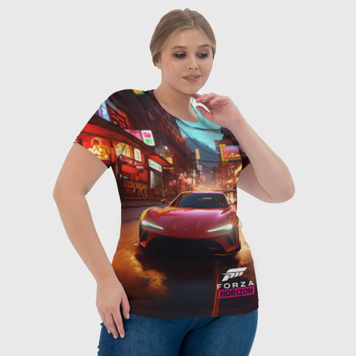 Женская футболка 3D Forza Horizon Tokio, цвет 3D печать - фото 6