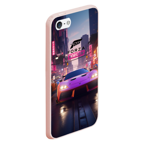 Чехол для iPhone 5/5S матовый Forza Horizon Street racing, цвет светло-розовый - фото 3