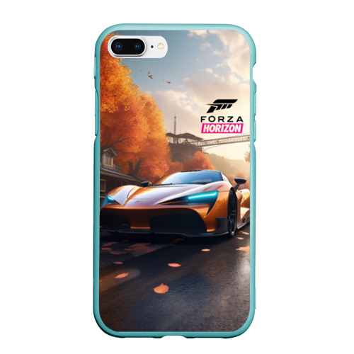 Чехол для iPhone 7Plus/8 Plus матовый Forza Horison осенний пейзаж, цвет мятный