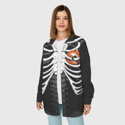 Женская рубашка oversize 3D Скелет: ребра с лисой - фото 2