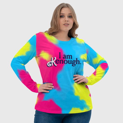 Женский лонгслив 3D I Am Kenough Tie-Dye, цвет 3D печать - фото 6