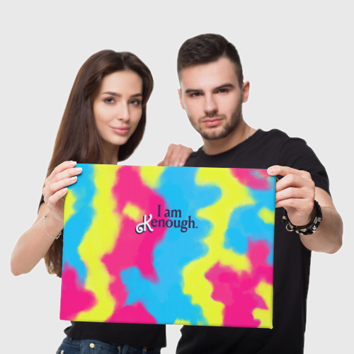 Холст прямоугольный I Am Kenough Tie-Dye, цвет 3D печать - фото 5