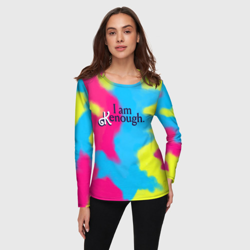 Женский лонгслив 3D I Am Kenough Tie-Dye, цвет 3D печать - фото 3