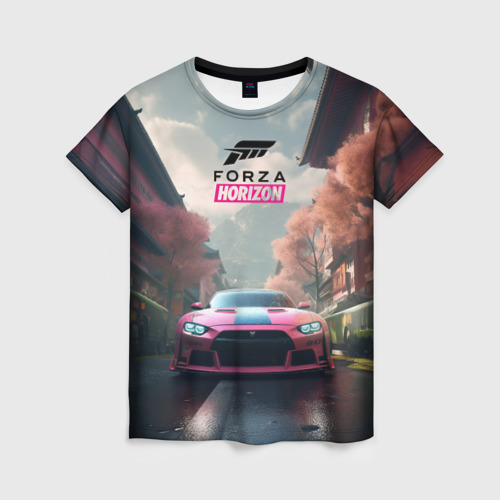 Женская футболка 3D с принтом Forza horizon game, вид спереди #2