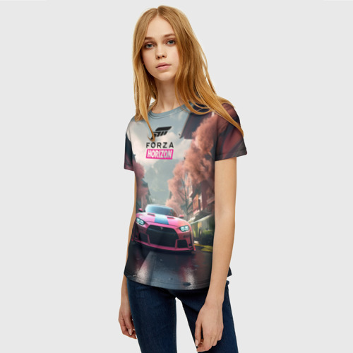 Женская футболка 3D с принтом Forza horizon game, фото на моделе #1