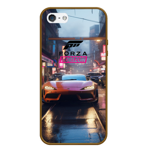 Чехол для iPhone 5/5S матовый Forza Horizon  game, цвет коричневый