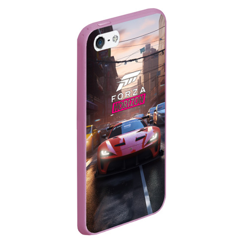 Чехол для iPhone 5/5S матовый Forza Horizon street  racing, цвет розовый - фото 3