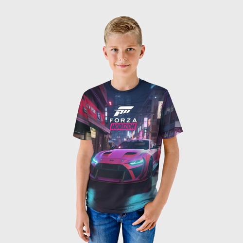 Детская футболка 3D Forza night racing, цвет 3D печать - фото 3