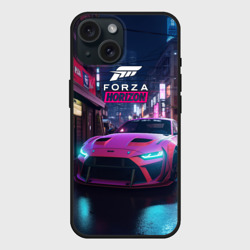 Чехол силиконовый для Apple iPhone 15 матовый Forza night racing