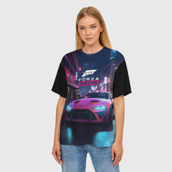 Женская футболка oversize 3D Forza night racing - фото 2