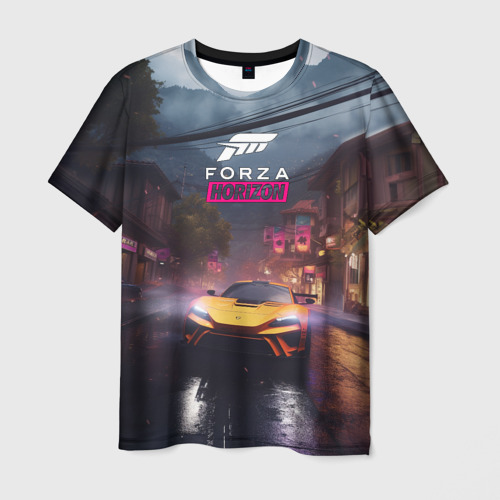 Мужская футболка с принтом Forza horizon racing, вид спереди №1