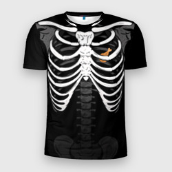 Мужская футболка 3D Slim Скелет: ребра и куриная ножка