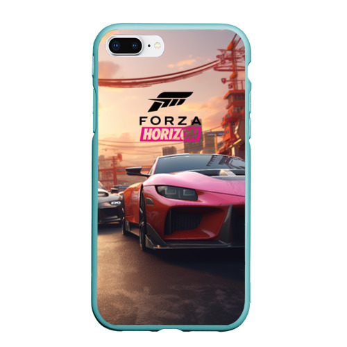 Чехол для iPhone 7Plus/8 Plus матовый Forza street  racihg, цвет мятный
