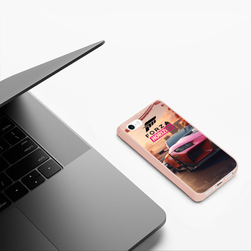 Чехол для iPhone 5/5S матовый Forza street  racihg, цвет светло-розовый - фото 5