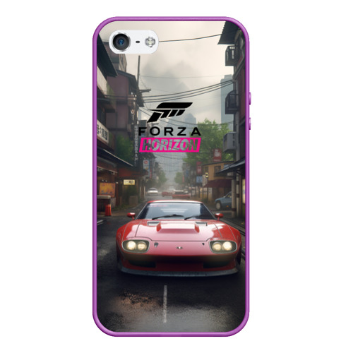 Чехол для iPhone 5/5S матовый Forza Horizon    game, цвет фиолетовый