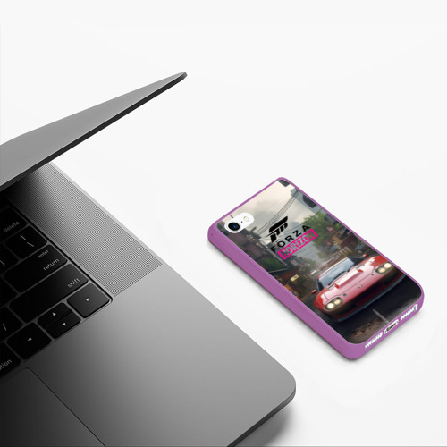 Чехол для iPhone 5/5S матовый Forza Horizon    game, цвет фиолетовый - фото 5