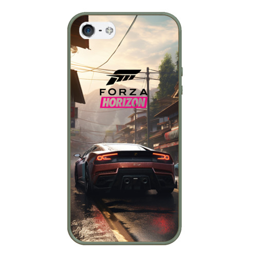 Чехол для iPhone 5/5S матовый Forza Horizon Japan, цвет темно-зеленый