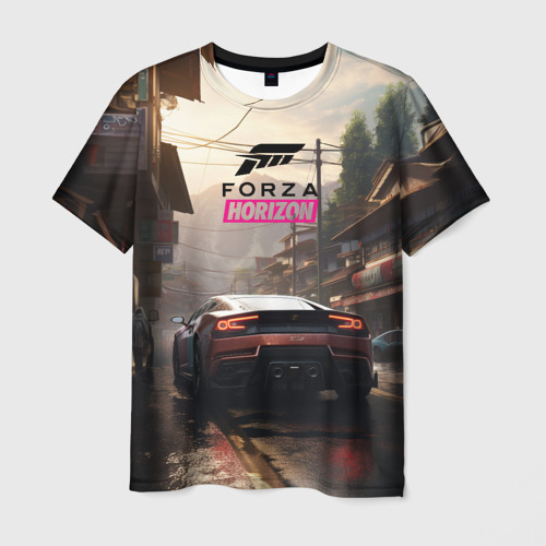 Мужская футболка с принтом Forza Horizon Japan, вид спереди №1