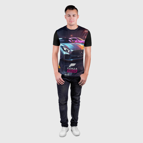 Мужская футболка 3D Slim с принтом Forza Horizon street  racing, вид сбоку #3
