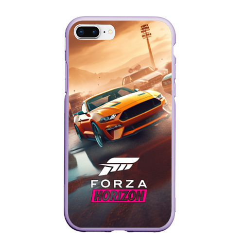 Чехол для iPhone 7Plus/8 Plus матовый Forza Horizon    race, цвет светло-сиреневый
