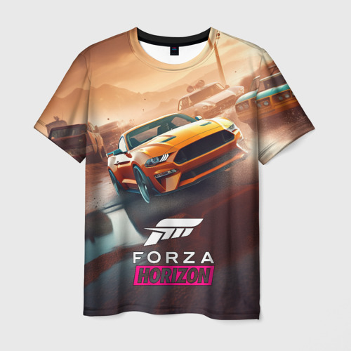 Мужская футболка с принтом Forza Horizon    race, вид спереди №1