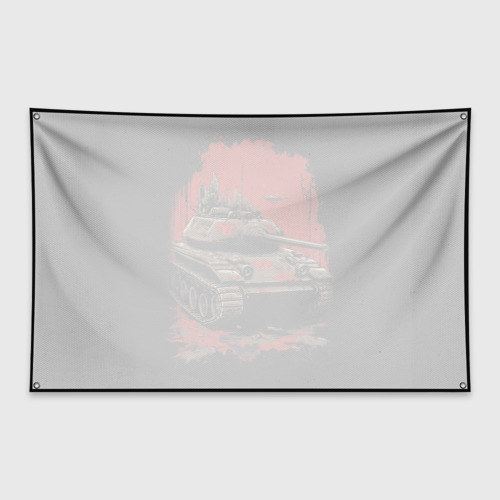 Флаг-баннер Танк т54 красный фон - фото 2