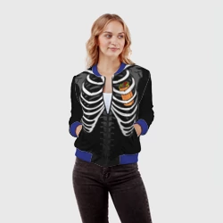 Женский бомбер 3D Скелет: ребра с шаурмой - фото 2
