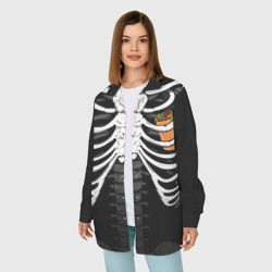 Женская рубашка oversize 3D Скелет: ребра с шаурмой - фото 2