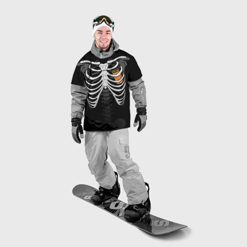 Накидка на куртку 3D Скелет: ребра с шаурмой, цвет 3D печать - фото 3