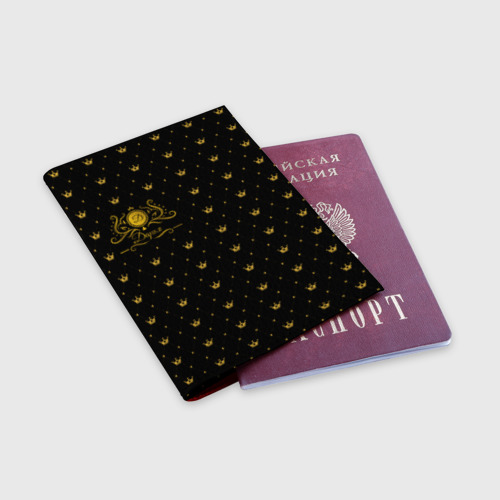 Обложка для паспорта матовая кожа Королевский паттерн - Дарья, цвет красный - фото 3