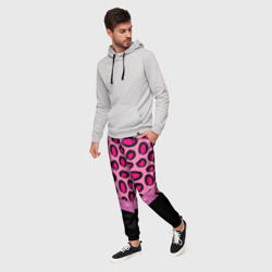 Мужские брюки 3D Розовый леопард и блестки принт - фото 2