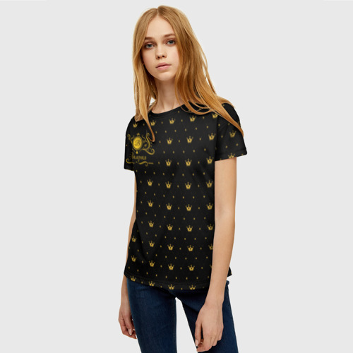Женская футболка 3D с принтом Королевский паттерн - Валерия, фото на моделе #1