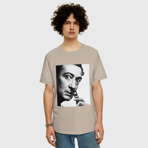 Мужская футболка хлопок Oversize с принтом Salvador Dali, фото на моделе #1