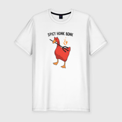 Мужская футболка хлопок Slim Spicy honk bonk - Untitled Goose Game