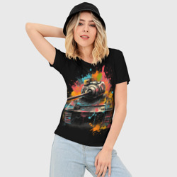 Женская футболка 3D Slim Танк и краски - фото 2