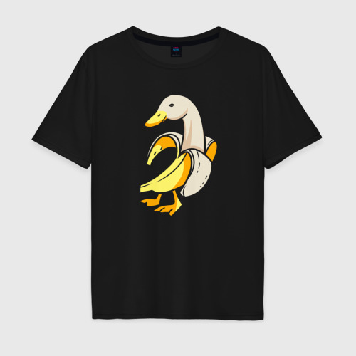 Мужская футболка хлопок Oversize с принтом Банановый гусь, вид спереди #2