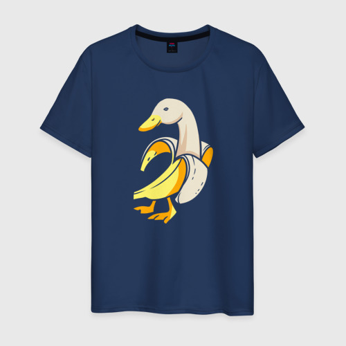 Светящаяся мужская футболка с принтом Банановый гусь, вид спереди №1