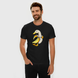 Мужская футболка хлопок Slim Банановый гусь - фото 2