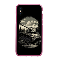 Чехол для iPhone XS Max матовый Т54   русский  танк