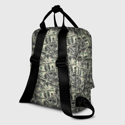 Женский рюкзак 3D с принтом Американские доллары, вид сзади #1