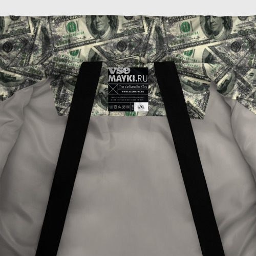 Мужская зимняя куртка 3D с принтом Американские доллары, фото #4