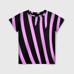 Детская футболка 3D Полосы розовой зебры